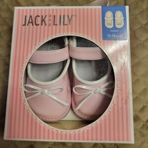 Jack & Lily Pink and‎ white shoes size 12m 18m slip on soft soles learn to walk
